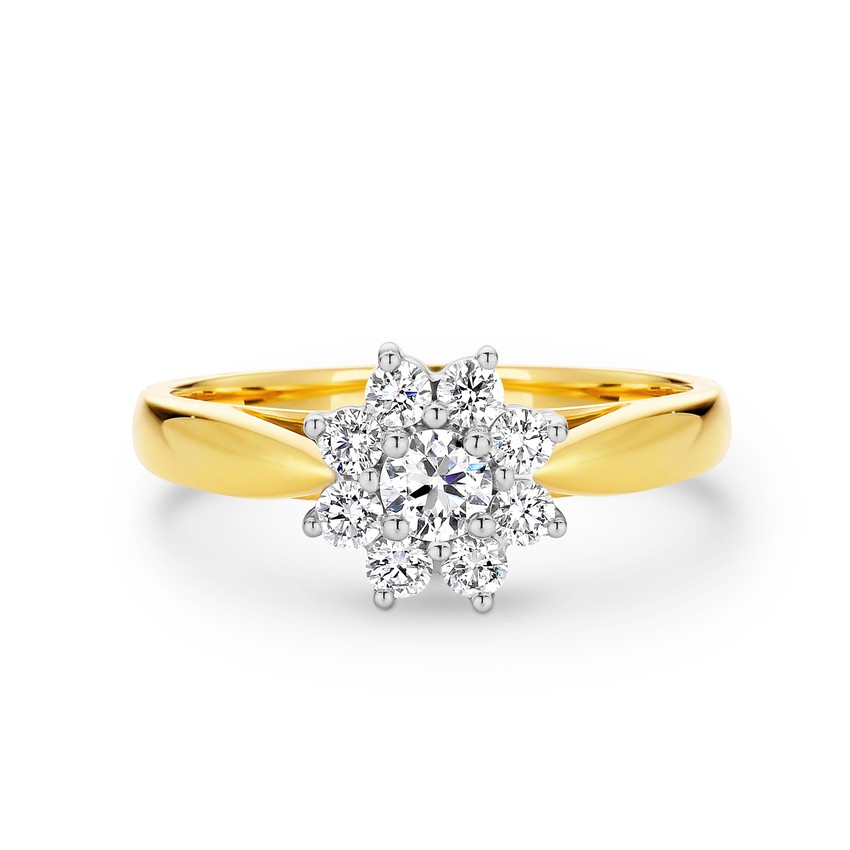 Diamond cluster enagement ring 1046a