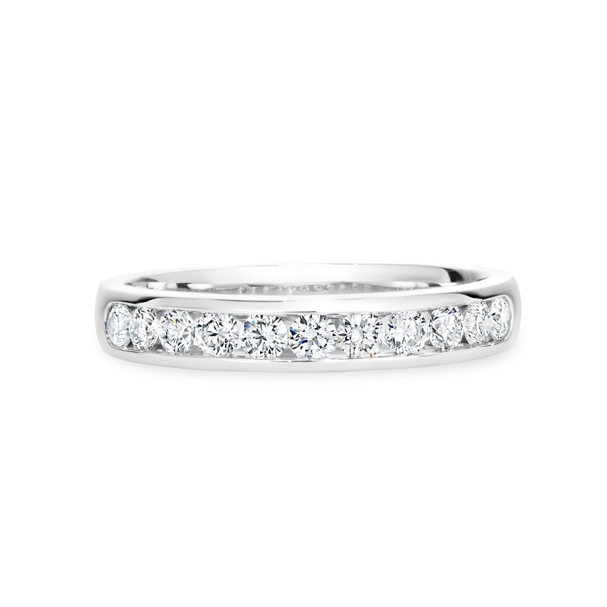 Channel set roune brilliant cut diamond band 1327