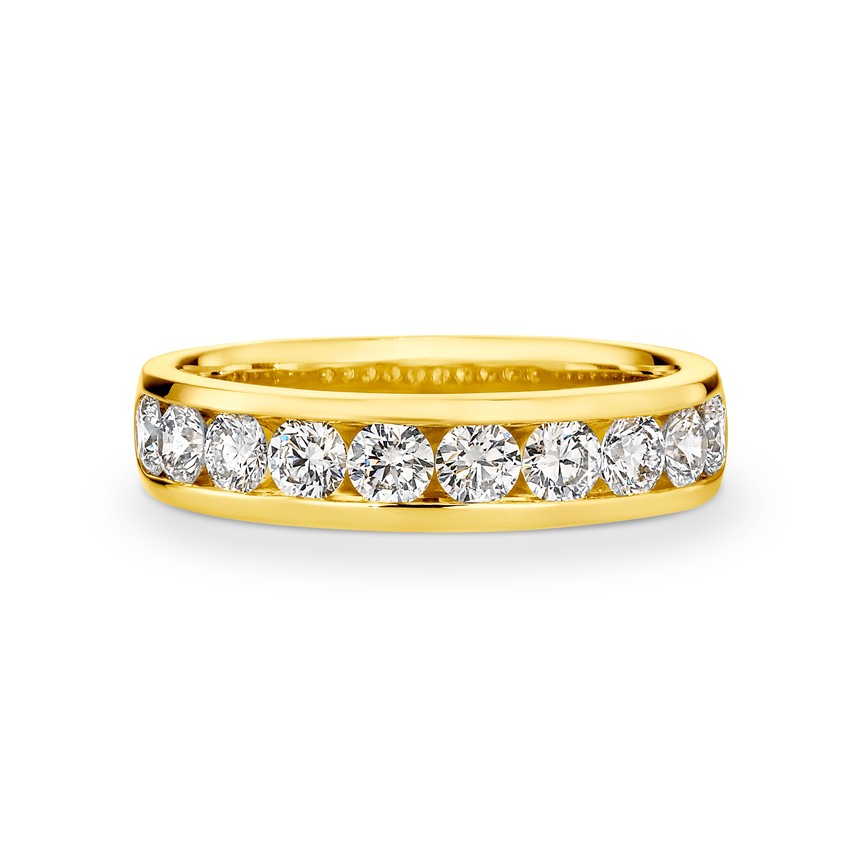Channel set round brilliant cut diamond band 1328