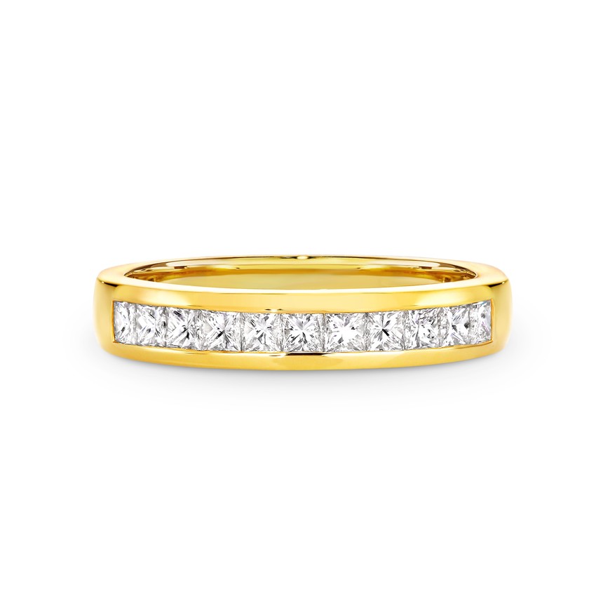 Channel set princess cut diamond band 1329