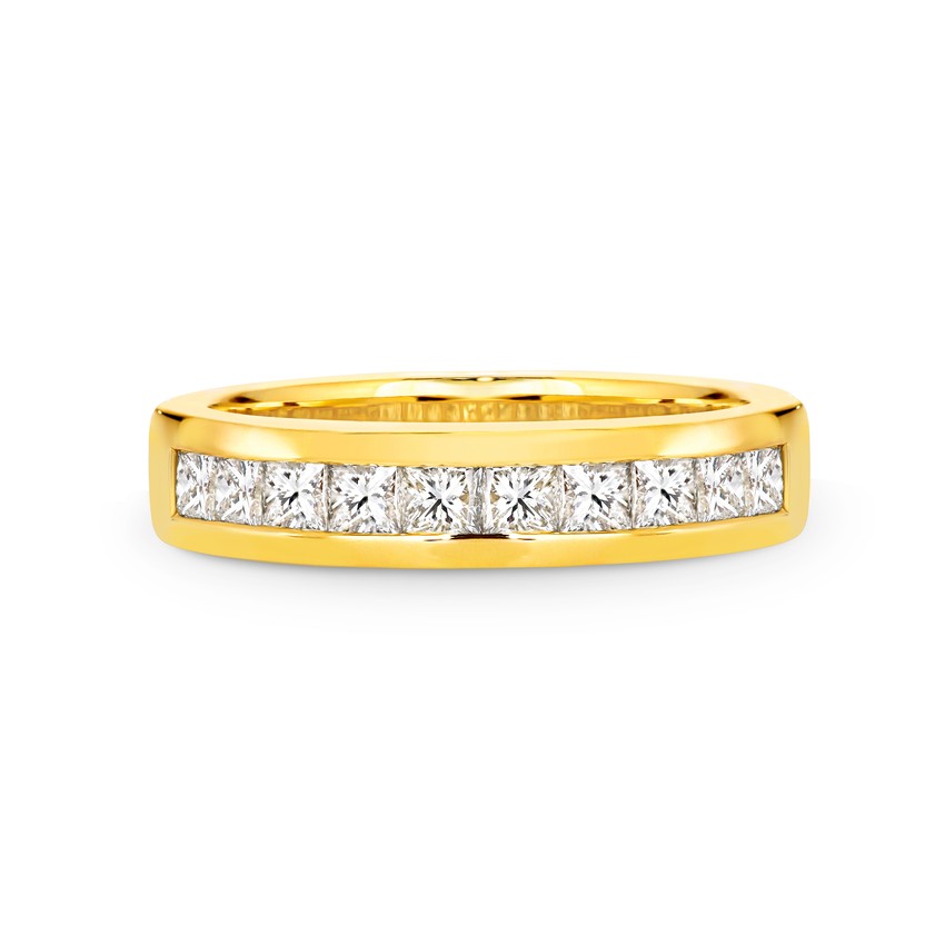 Channel set princess cut diamond band 1330
