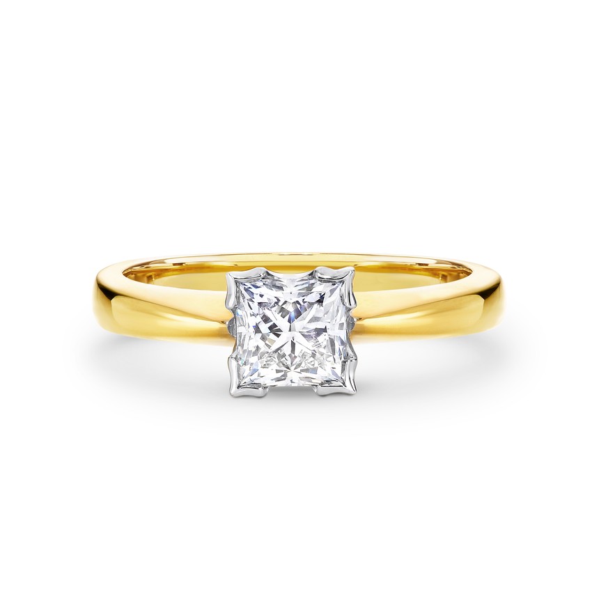Princess cut diamond solitaire engagement ring 1401P
