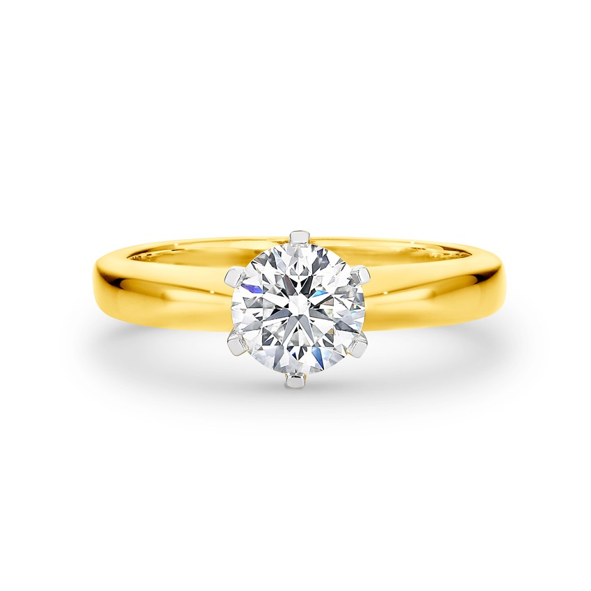 Round brilliant cut diamond solitaire engagement ring 1932