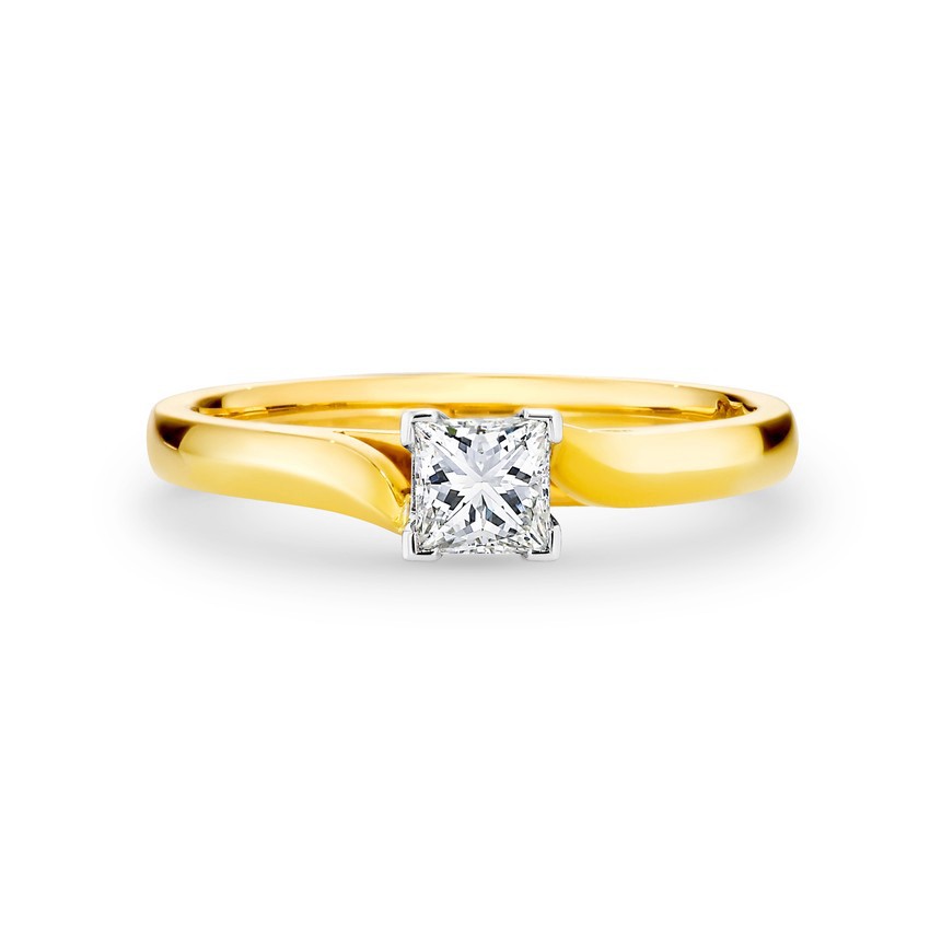 Princess cut diamond solitaire engagement ring 2203