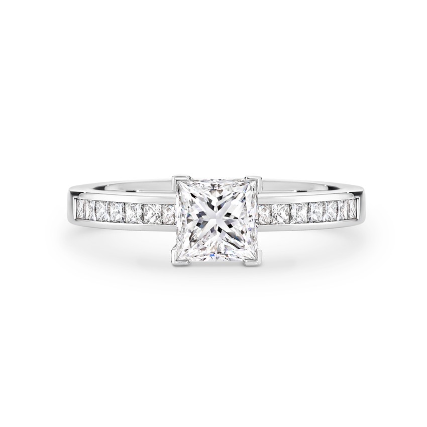 Princess cut diamond set engagement ring 2217