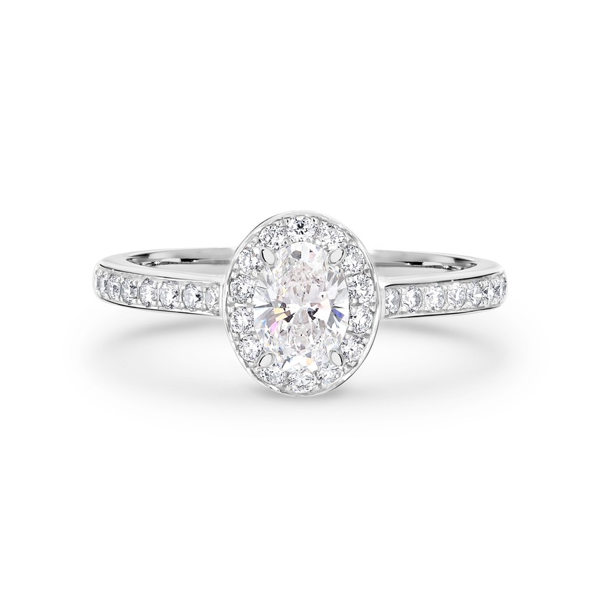Oval diamond halo engaement ring 2228