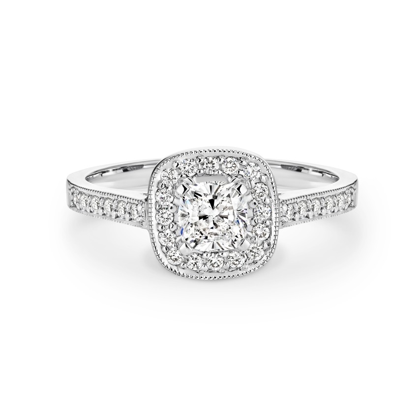 Diamond halo set engagement ring 2243