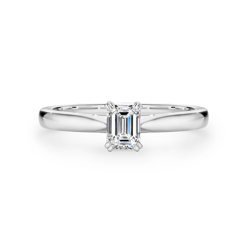Emerald cut diamond solitaire engagement ring 2264