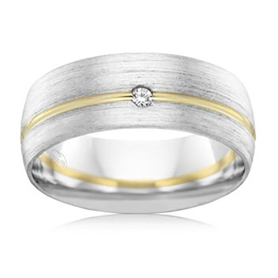 Gents two tone diamond set band 2T4150BA