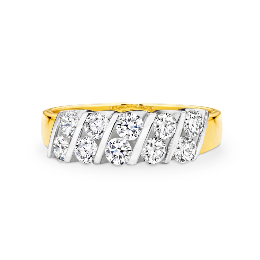Double row diamond set band 962