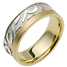 7.5mm two tone carved engraved.B4297