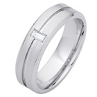 Baguette diamond set gents wedding band C4267