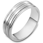 6.5mm flat style band with polished and textured sections.E1152BB