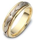 Yellow Gold Band with Braided White Gold Centre G1715