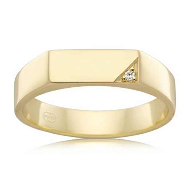 Gents diamond set flat top band J1259